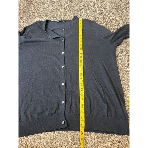 Lauren Ralph Lauren Black Button Up Cardigan Size 1X Modal Blend Old Money - Picture 7 of 7